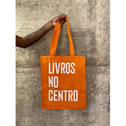 SACOLA LONA - LIVROS NO CENTRO - LARANJA