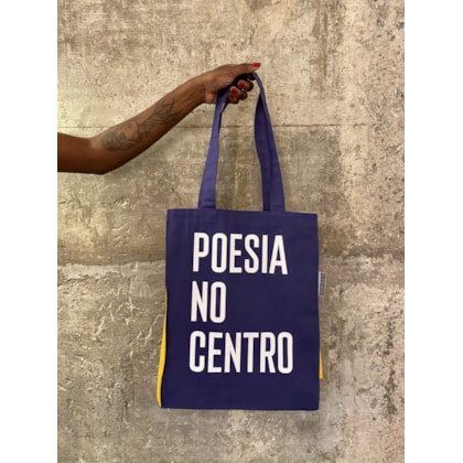 SACOLA LONA - POESIA NO CENTRO - ROXA
