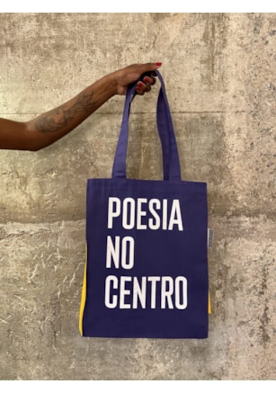 SACOLA LONA - POESIA NO CENTRO - ROXA